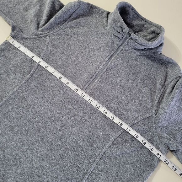Lands' End Women’s Gray Fleece Quarter Zip Pullover Sweatshirt Jacket - Picture 8 of 16